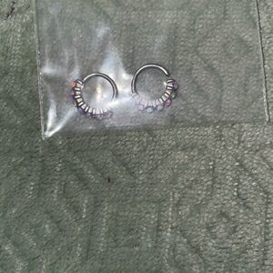SOLD
2 Silver Nose Rings with Purple/Blue Studs